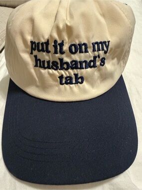 Embroidered Two-Tone Baseball Cap - Beige and Navy